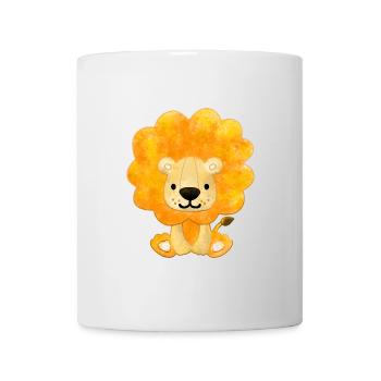 petit lion bébé mignon pour les enfants - Mug blanc - blanc - Devant