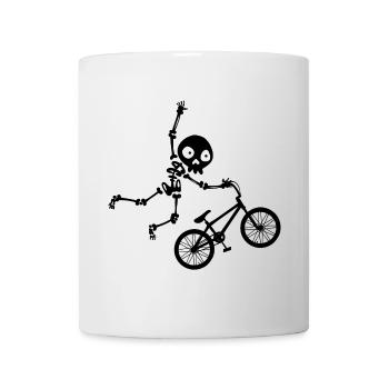 Lustig Totenkopf Fahrrad - Tasse - Weiß - Vorne