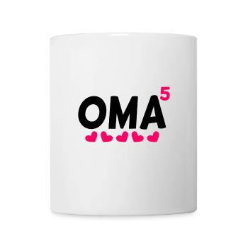 Fünffache Oma - 5 Enkelkinder - Tasse - Weiß - Vorne