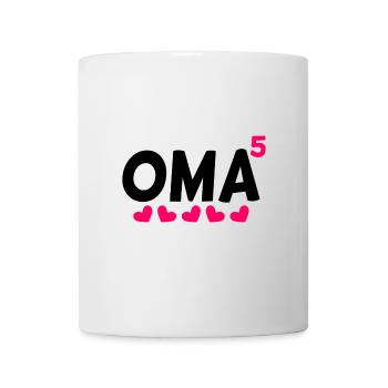 Fünffache Oma - 5 Enkelkinder - Tasse - Weiß - Vorne