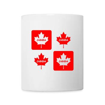 Drapeaux en feuille d'érable du Canada - Mug blanc - blanc - Devant