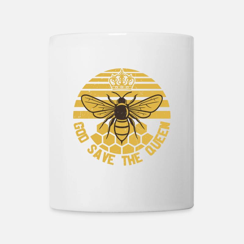God Save The Queen Beekeeper Honey Bee - Mug blanc - blanc