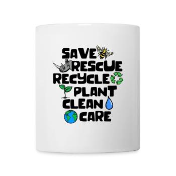 Erde Statement Artenschutz Naturschutz Umwelt - Tasse - Weiß - Vorne