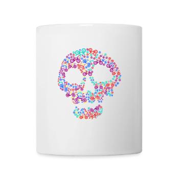 Fahrradfahren Fahrrad Totenkopf - Tasse - Weiß - Vorne