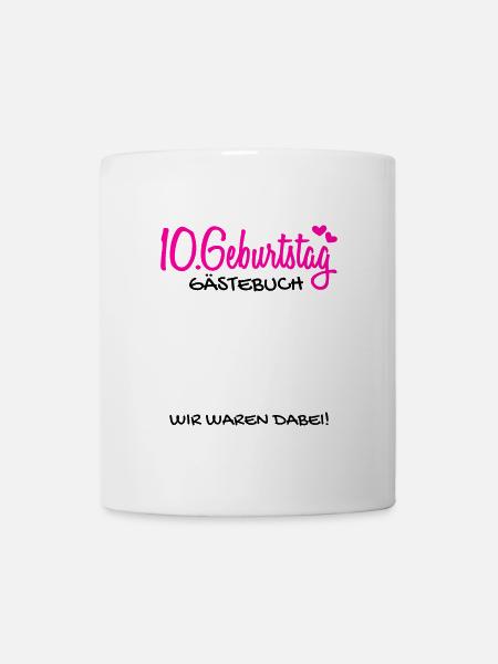 10 Geburtstag Gästebuch Deko Geschenk - Tasse - Weiß