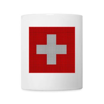 Swiss Flag - Beaded Mosaic - Mug - white - Front