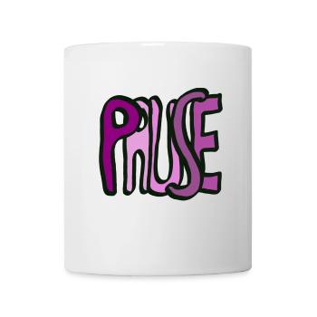 Schriftzug Pause - Tasse - Weiß - Vorne