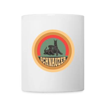 Schnauzer Vintage Hunde Design - Tasse - Weiß - Vorne