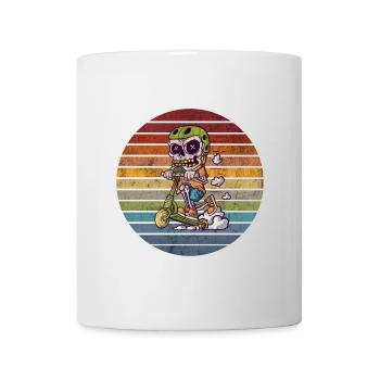 Motif crâne de scooter vintage - Mug blanc - blanc - Devant