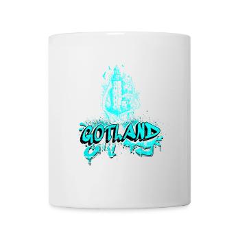 Gotland Graffiti Leuchtturm Design - Tasse - Weiß - Vorne