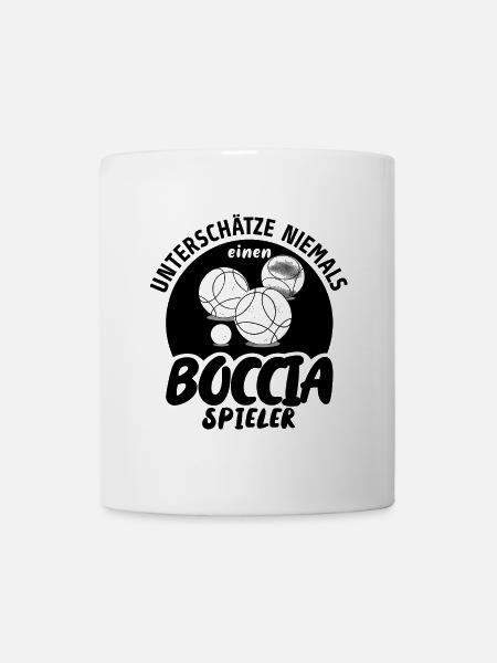 Boccia Outfit mit Boccia Kugeln Spruch für Boccia - Tasse - Weiß