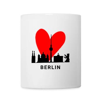 Berliner Herz Skyline Design - Tasse - Weiß - Vorne