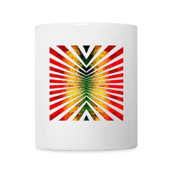 Motif géométrique de rayon de soleil dans les couleurs rasta - Mug blanc - blanc - Devant