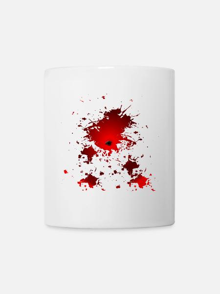 TROU D’INCLUSION DU COSTUME D’HALLOWEEN SANG - Mug blanc - blanc