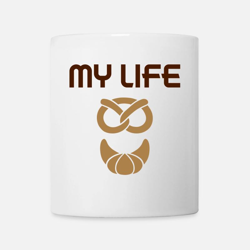My life (Brezel, Hörnchen) - Tasse - Weiß