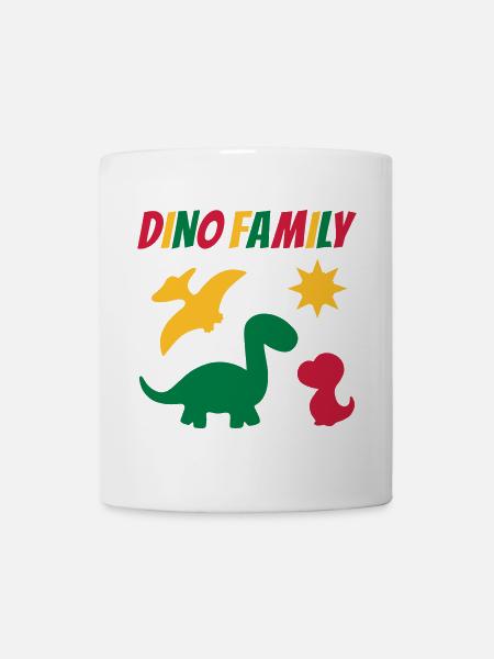 Dino family (dinosaurs, sun) - Mug - white