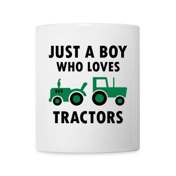 Just a boy who loves tractors (two tractors) - Mug - white - Front