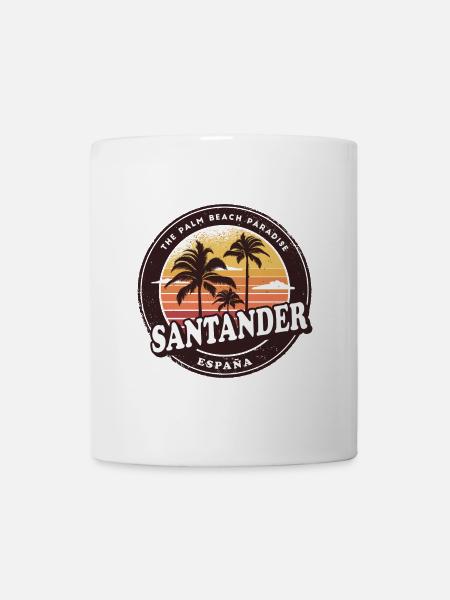 Design vintage de plage de Santander Espagne - Mug blanc - blanc