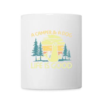 Camping A Camper And A Dog Life Is Good - Mug - white - Front