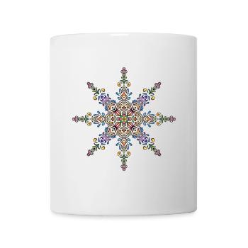 Mandala | Bunt | Leben | Geschenkidee - Tasse - Weiß - Vorne