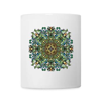 Mandala | Bunt | Leben | Geschenkidee - Tasse - Weiß - Vorne