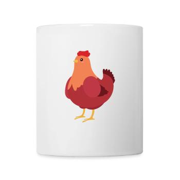 Illustration de dessin animé Hen Kawaii pour les enfants - Mug blanc - blanc - Devant
