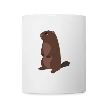 Groundhog Kawaii Cartoon Illustration Illustration Pour - Mug blanc - blanc - Devant