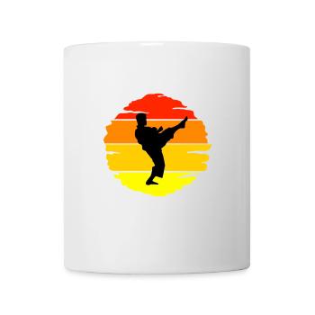 Karate Sonnenuntergang - Tasse - Weiß - Vorne