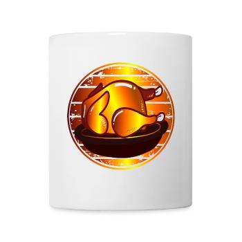 ROAST CHICKEN CHICKEN CHICKEN EATING POULTRY GRILLING - Mug - white - Front