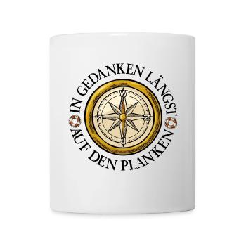 Windrose Kompass mit Seglerspruch - Tasse - Weiß - Vorne