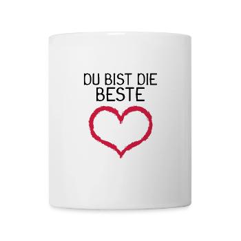 Du bist die Beste Herz Geschenk - Tasse - Weiß - Vorne