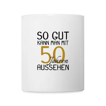 50 Geburtstag Geschenk - 50 Jahre alt - Tasse - Weiß - Vorne