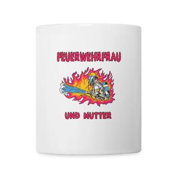 Feuerwehrfrau und Mutter - Tasse - Weiß - Vorne