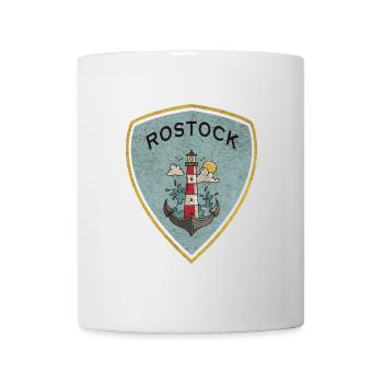 Rostock coat of arms lighthouse design / gift idea - Mug - white - Front