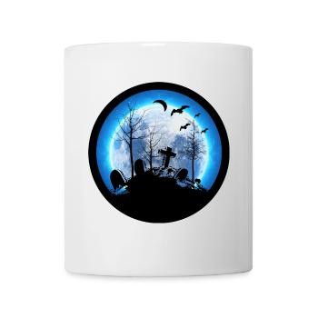 Moon Cemetery Gravestone Bats Witch Halloween - Mug - white - Front