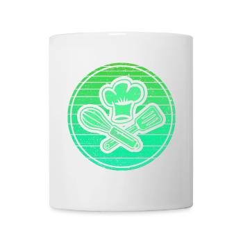 Green symbol in retro style for proud hobby chefs - Mug - white - Front