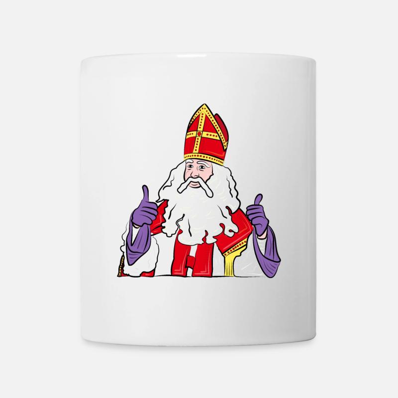 Sinterklaas pouce vers le haut zwartepiet - Mug blanc - blanc