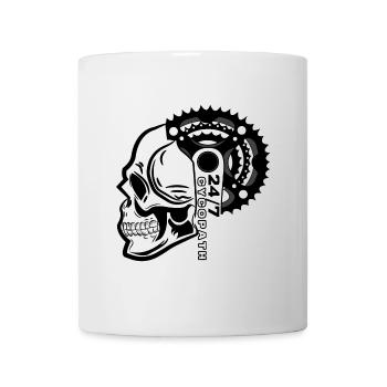 Biker Bicycle Skull Saying - Mug - white - Front