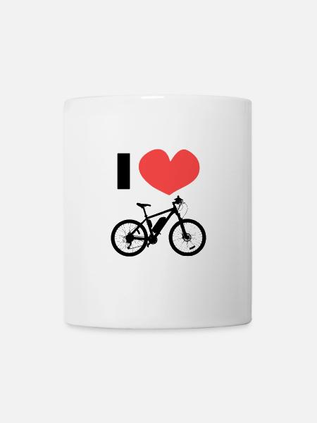 Déclaration J’aime les vélos vélo coeur - Mug blanc - blanc
