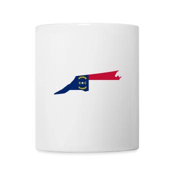Carte du drapeau de l’État de Caroline du Nord de l’État de Caroline du Nord - Mug blanc - blanc - Devant
