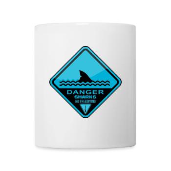 Gefahr Haie Kein Freitauchen - Tasse - Weiß - Vorne