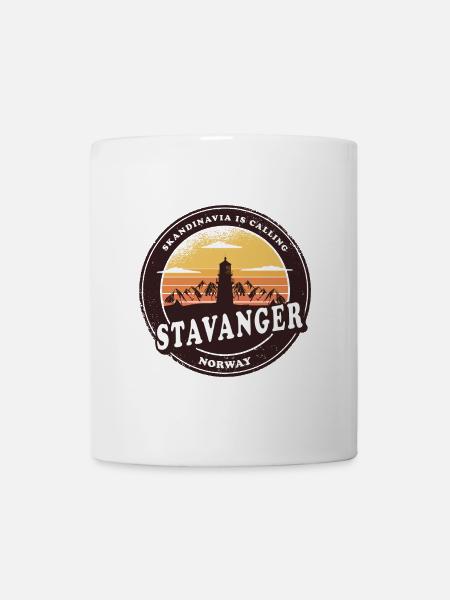 Stavanger Leuchtturm Norwegen Design - Tasse - Weiß