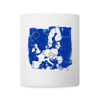 Blue Europe Map Silhouette - Tasse - Weiß - Vorne