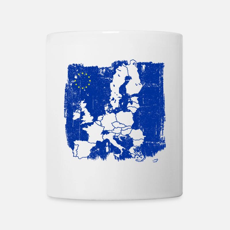 Blue Europe Map Silhouette - Mug - white
