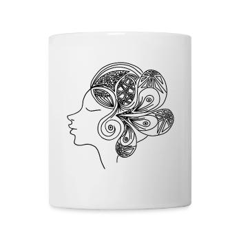 Profil Porträt Frau Women Traum - Tasse - Weiß - Vorne