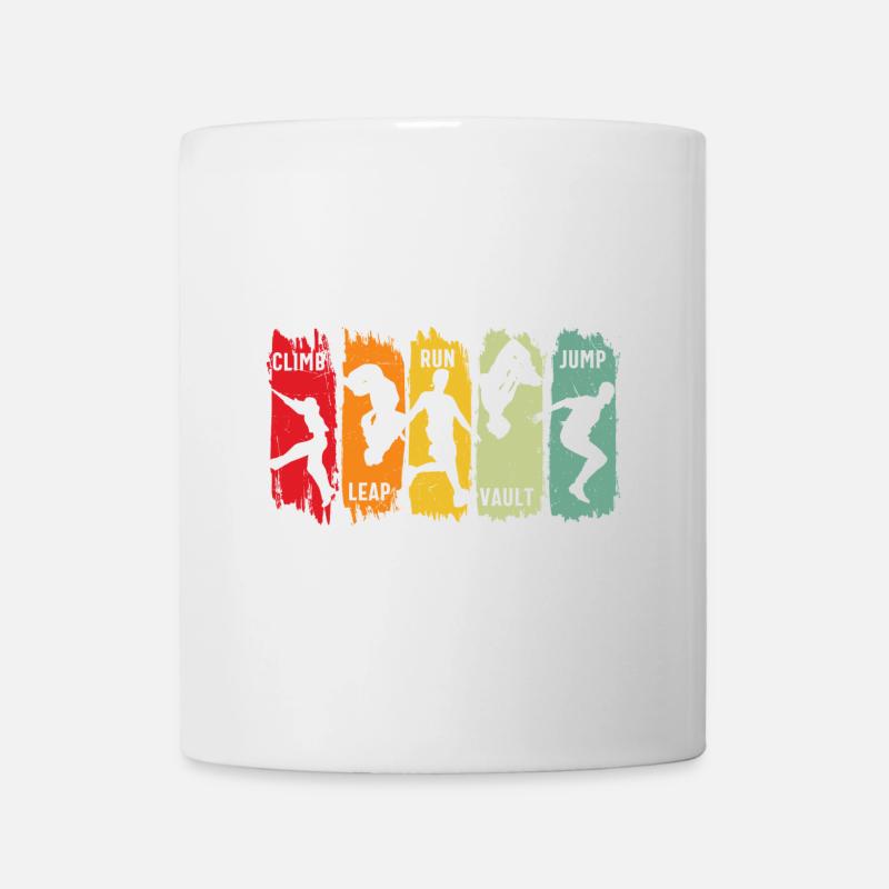 Parkour Free Running Climb Leap Run Vault Jump - Mug - white