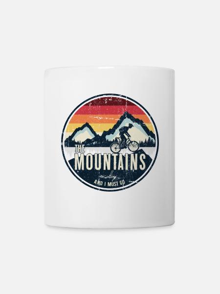 Berge rufen nach Fahrt - Tasse - Weiß
