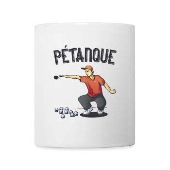 Pétanque deux joueurs avec boules boules boules boules boules - Mug blanc - blanc - Devant