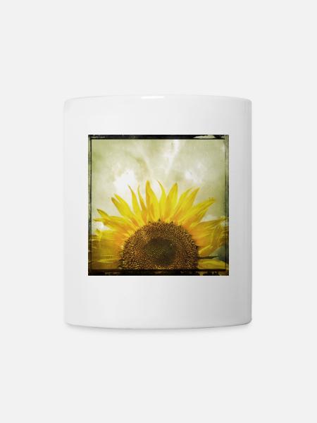 Halbe Sonnenblume - Tasse - Weiß