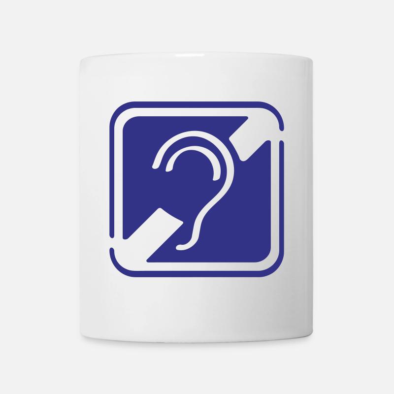 Sourd, malentendant, surdité, signe de perte auditive - Mug blanc - blanc
